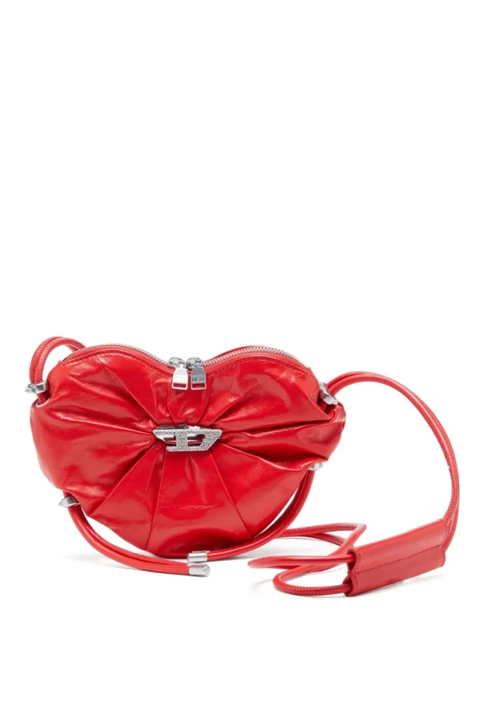 scrunch-d heart Scrunch-D-Heart omuz çantası, buruşuk deri