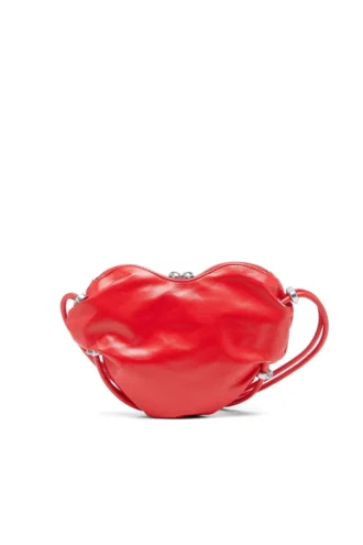 scrunch-d heart Scrunch-D-Heart omuz çantası, buruşuk deri