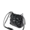 scrunch-d kova Parlak buruşuk deriden Scrunch-D-Bucket çanta