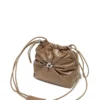 scrunch-d kova Parlak buruşuk deriden Scrunch-D-Bucket çanta