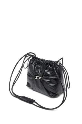 scrunch-d kova Parlak buruşuk deriden Scrunch-D-Bucket çanta
