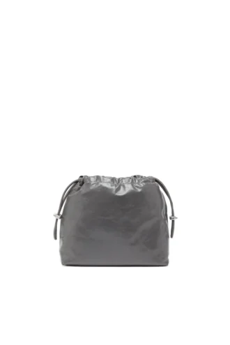 scrunch-d kova Parlak buruşuk deriden Scrunch-D-Bucket çanta