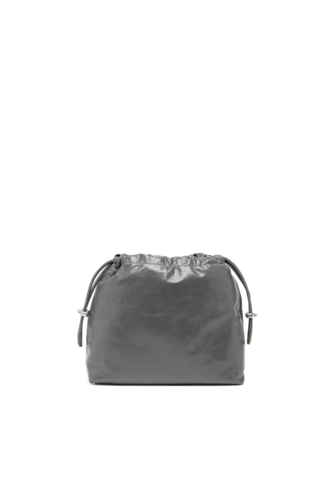 scrunch-d kova Parlak buruşuk deriden Scrunch-D-Bucket çanta