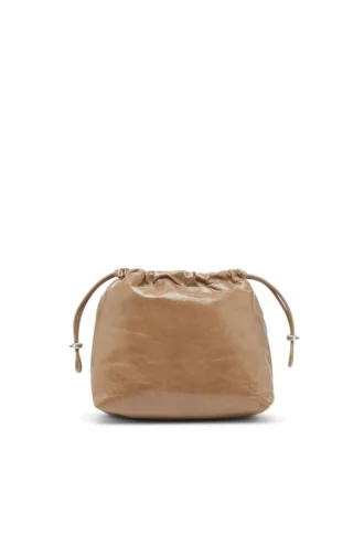 scrunch-d kova Parlak buruşuk deriden Scrunch-D-Bucket çanta
