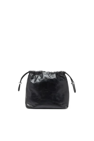 scrunch-d kova Parlak buruşuk deriden Scrunch-D-Bucket çanta