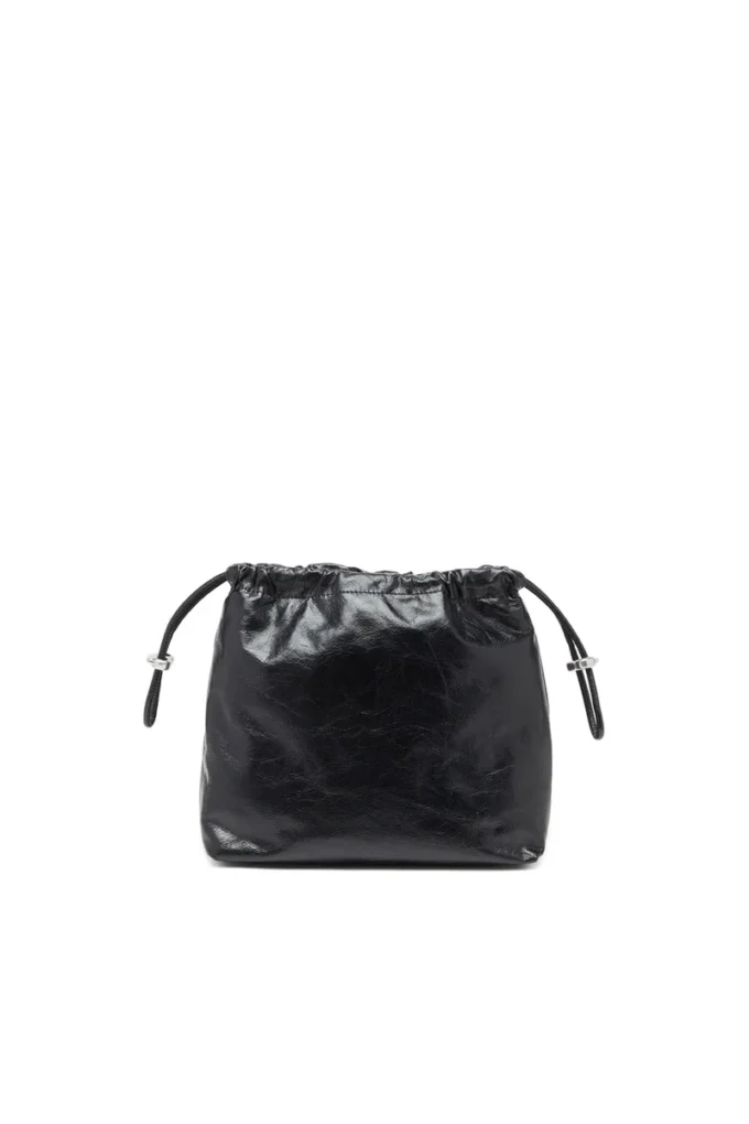 scrunch-d kova Parlak buruşuk deriden Scrunch-D-Bucket çanta