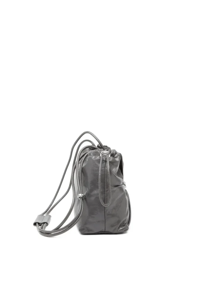 scrunch-d kova Parlak buruşuk deriden Scrunch-D-Bucket çanta