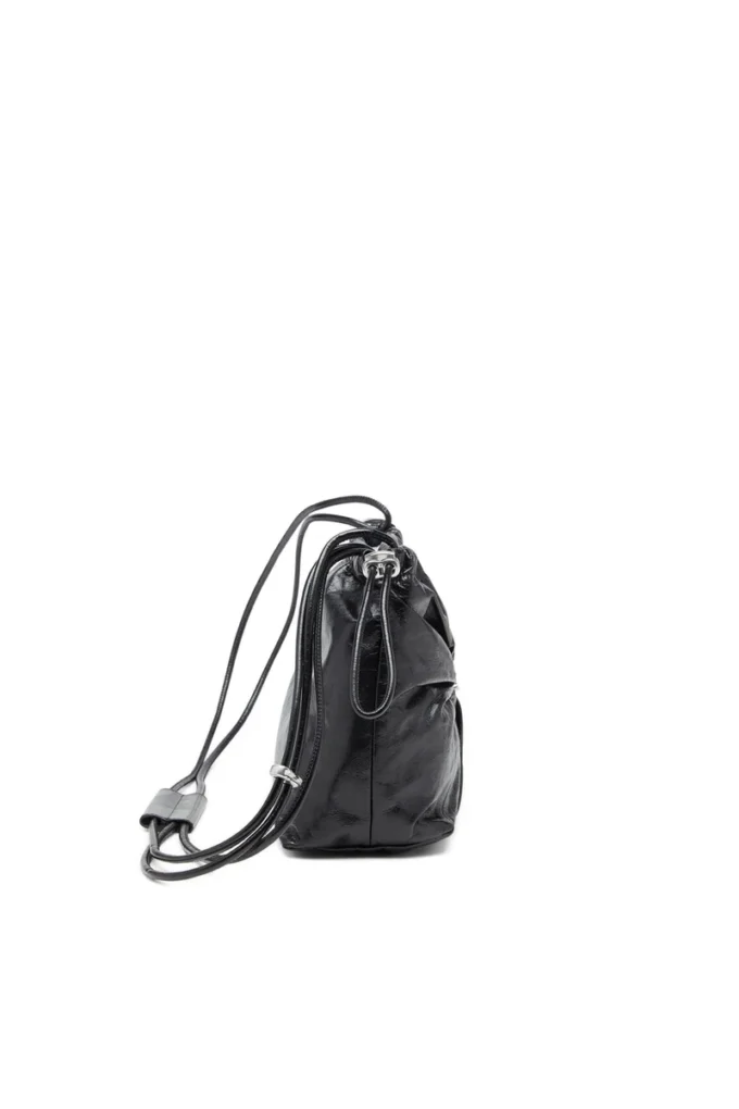 scrunch-d kova Parlak buruşuk deriden Scrunch-D-Bucket çanta