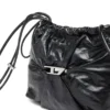 scrunch-d kova Parlak buruşuk deriden Scrunch-D-Bucket çanta