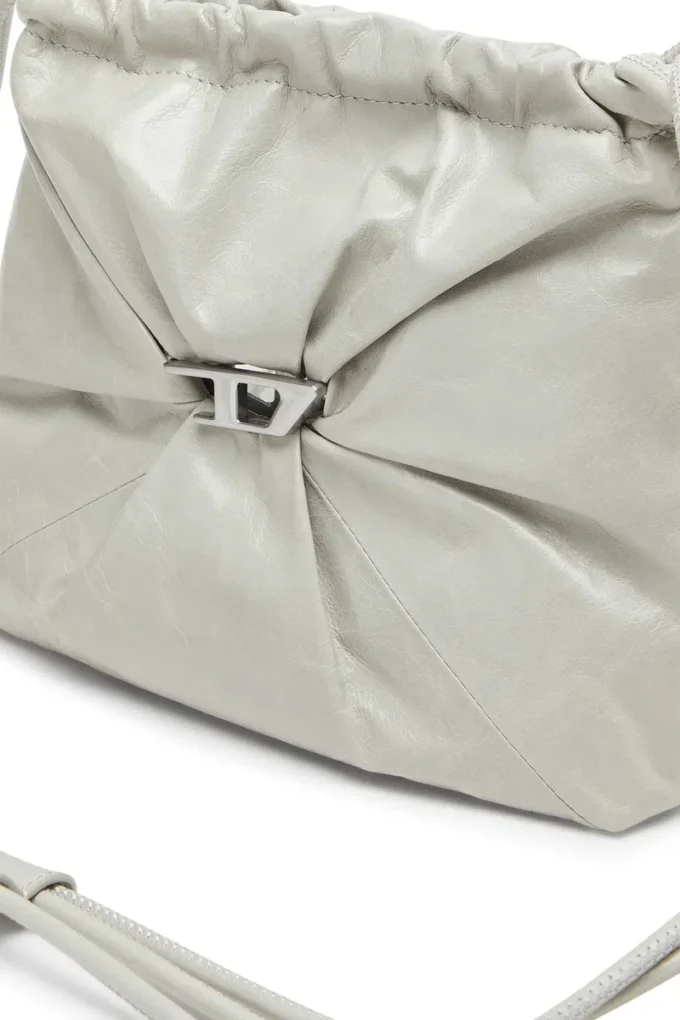 scrunch-d kova Parlak buruşuk deriden Scrunch-D-Bucket çanta