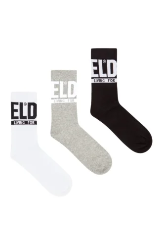 skm-ray-threepack 3’lü logo manşetli çorap seti