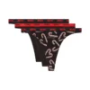 stars-utlt-3pack Şeker kamışı desenli üçlü tanga seti