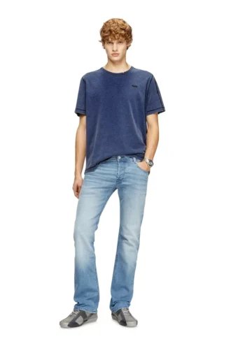 t-adjind-new Denim efektli eskitilmiş tişört
