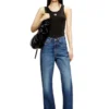 t-anki-od Metalik Oval D logolu dar ribana tank top