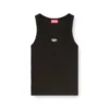 t-anki-od Metalik Oval D logolu dar ribana tank top