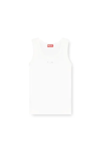t-anki-od Metalik Oval D logolu dar ribana tank top