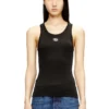 t-anki-od Metalik Oval D logolu dar ribana tank top