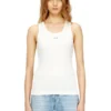 t-anki-od Metalik Oval D logolu dar ribana tank top