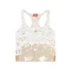 t-bils-dev Yırtık jarse tül tank top