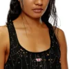 t-bils-dev Yırtık jarse tül tank top
