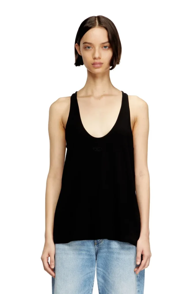t-ipsya-lkds Oval D detaylı nervürlü tank top