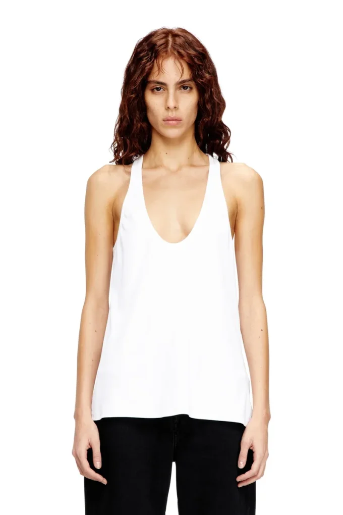 t-ipsya-lkds Oval D detaylı nervürlü tank top