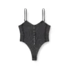 t-ley Mermer desenli nervürlü jarse tanga bodysuit