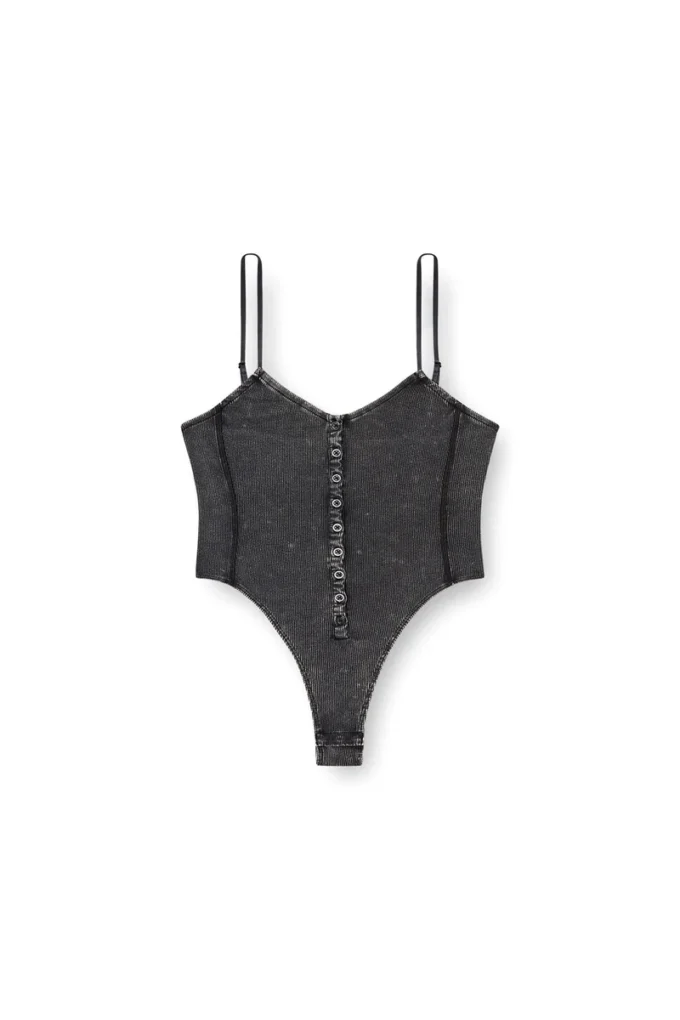 t-ley Mermer desenli nervürlü jarse tanga bodysuit