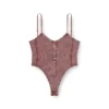 t-ley Mermer desenli nervürlü jarse tanga bodysuit