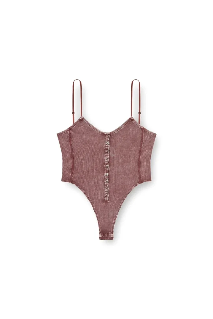 t-ley Mermer desenli nervürlü jarse tanga bodysuit