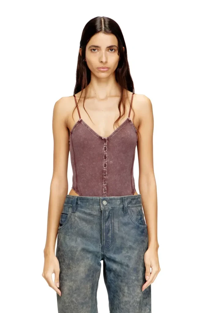 t-ley Mermer desenli nervürlü jarse tanga bodysuit