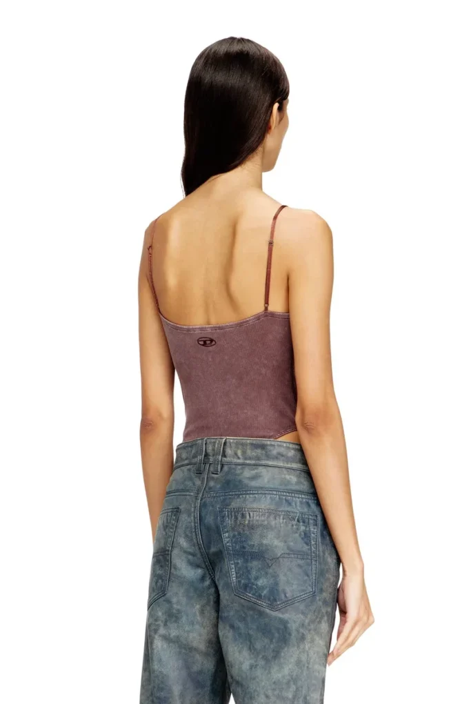 t-ley Mermer desenli nervürlü jarse tanga bodysuit