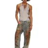 t-lifty-burn-art Yanan plastik baskı desenli tül tank top