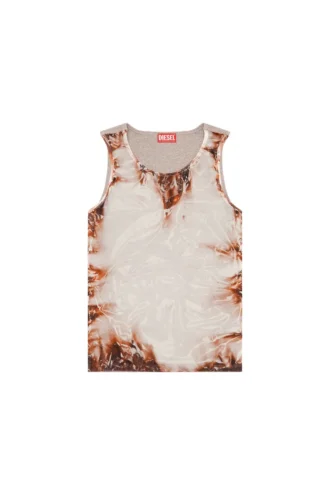 t-lifty-burn-art Yanan plastik baskı desenli tül tank top