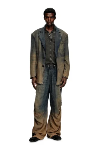 t-nomely Denim görünümlü jarse polo gömlek