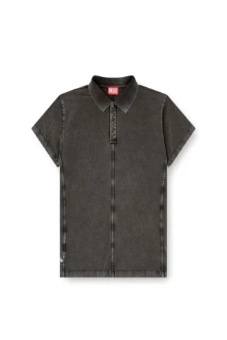 t-nomely Denim görünümlü jarse polo gömlek