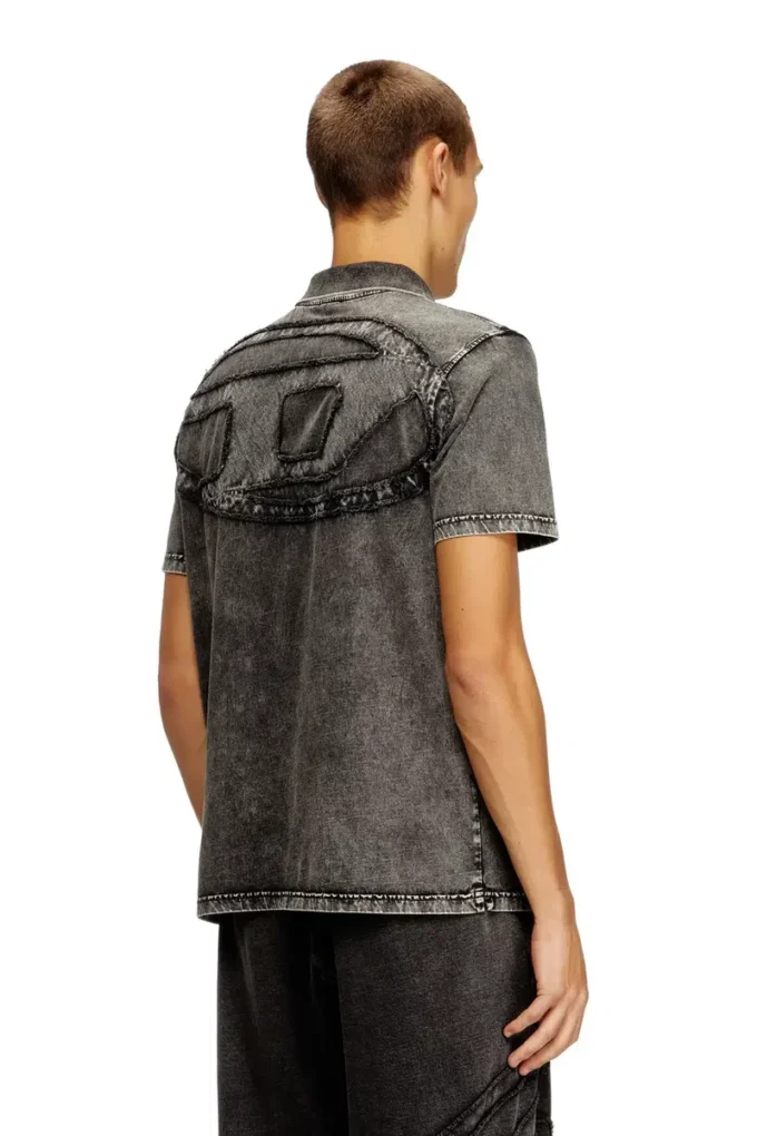 t-rejust-nc-den Denim görünümlü jarse polo gömlek