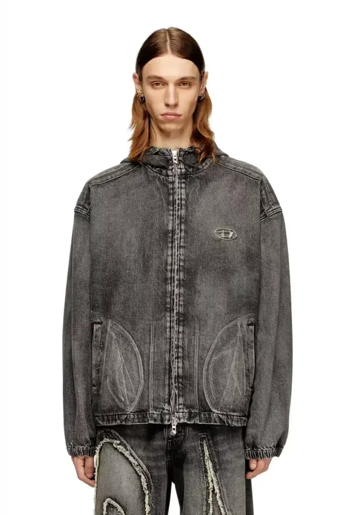 thugjack Soluk denim kapüşonlu ceket