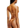 tropik_ta tanga Lotus desenli metalik bikini tanga