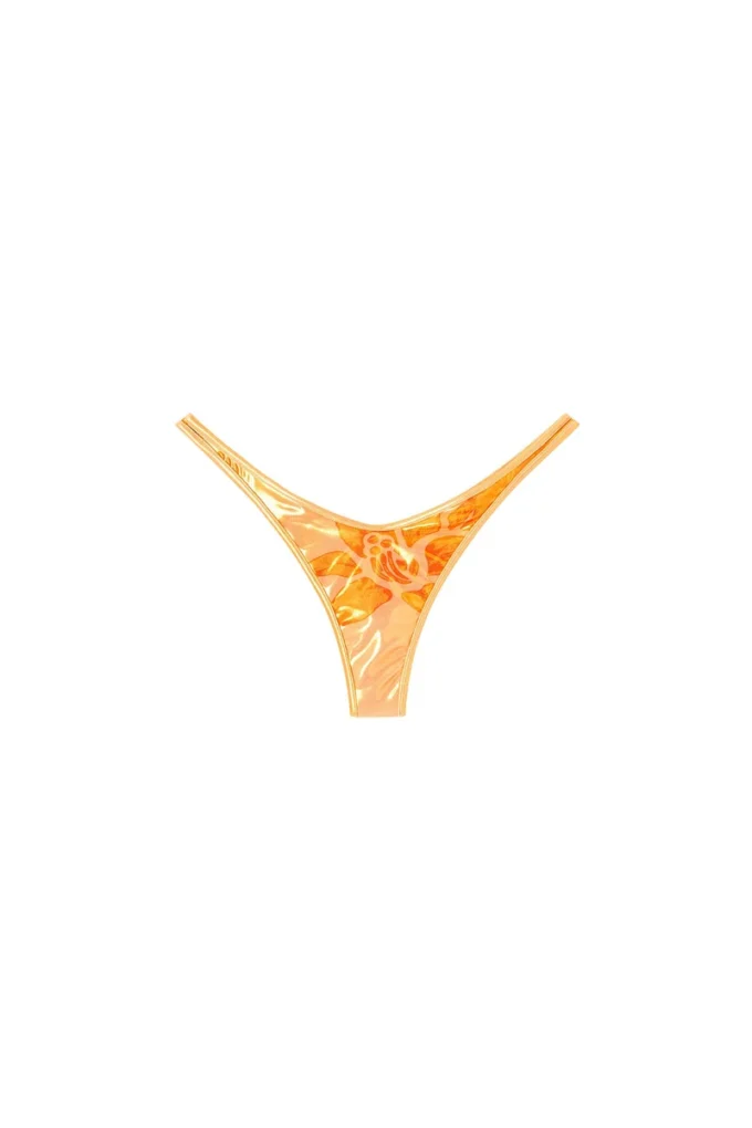 tropik_ta tanga Lotus desenli metalik bikini tanga