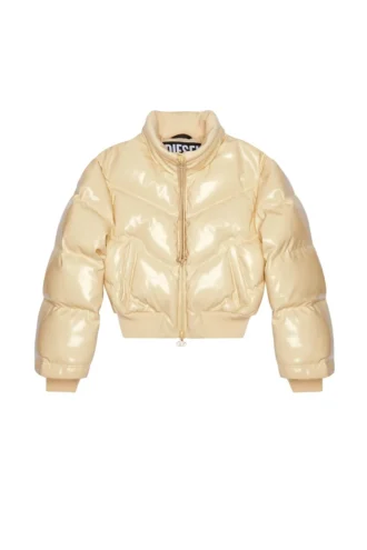 w-crema Kapitone vinil kuş tüyü bomber ceket