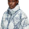 w-histel Argyle kapitone devoré kabuklu puffer ceket