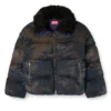 w-johns Kir efekti kamuflaj denim puffer ceket w-johns Kir efekti kamuflaj denim puffer ceket