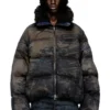 w-johns Kir efekti kamuflaj denim puffer ceket w-johns Kir efekti kamuflaj denim puffer ceket