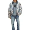 w-kons Argyle kapitone devoré denim dolgulu ceket w-kons Argyle kapitone devoré denim dolgulu ceket