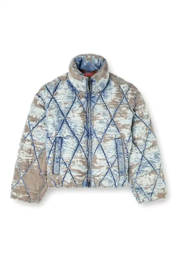 w-kons Argyle kapitone devoré denim dolgulu ceket w-kons Argyle kapitone devoré denim dolgulu ceket