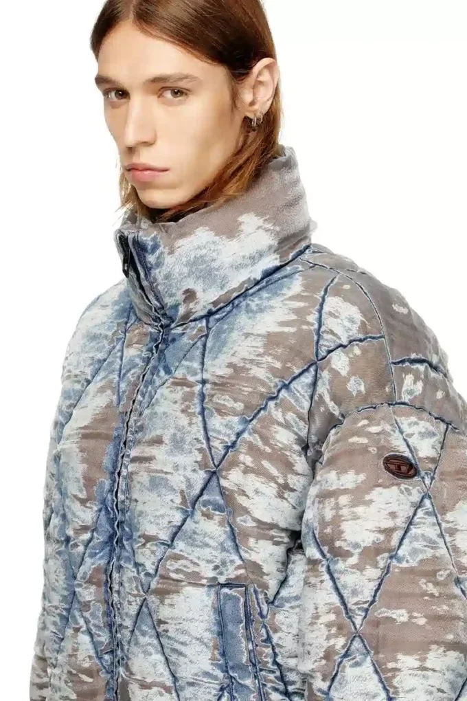 w-kons Argyle kapitone devoré denim dolgulu ceket w-kons Argyle kapitone devoré denim dolgulu ceket