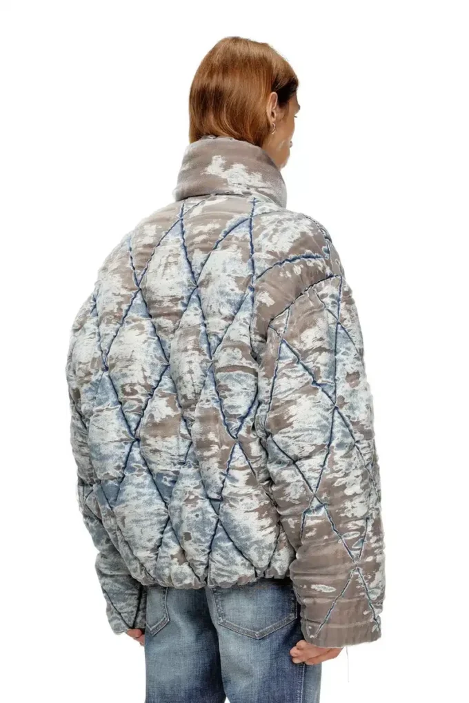 w-kons Argyle kapitone devoré denim dolgulu ceket w-kons Argyle kapitone devoré denim dolgulu ceket