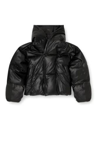 w-myley Kapüşonlu, kaplamalı kumaştan puffer ceket