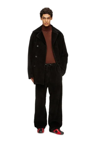 w-otis İşlenmiş kadife pea coat